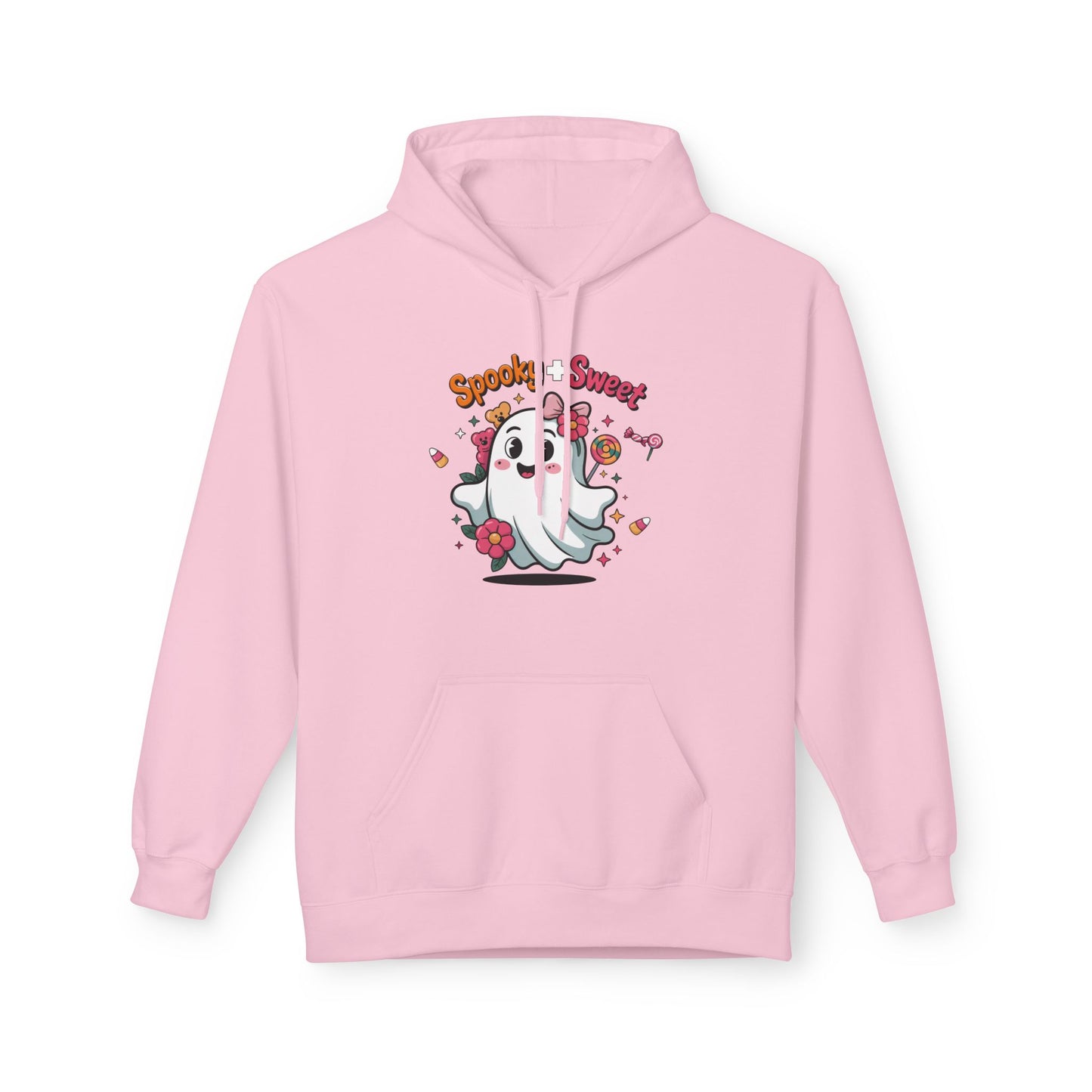 Spooky Sweet Ghost Hoodie - Perfect for Halloween, Unisex Fleece, Cozy Gift, Fall Fashion, Cute Casual Wear