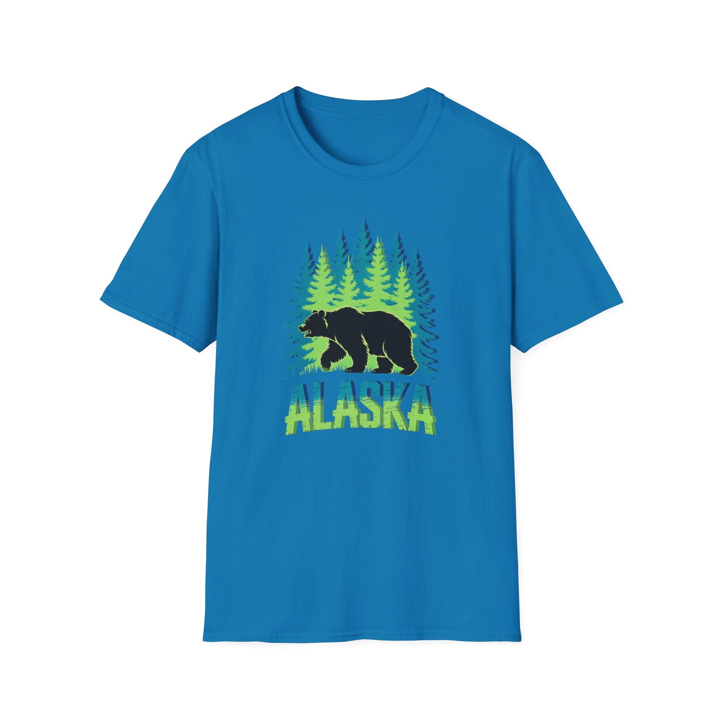 Alaska Bear T-Shirt, Nature Lover's Tee, Unisex Softstyle Shirt for Outdoor Adventures, Gift for Hikers, Wildlife Enthusiasts