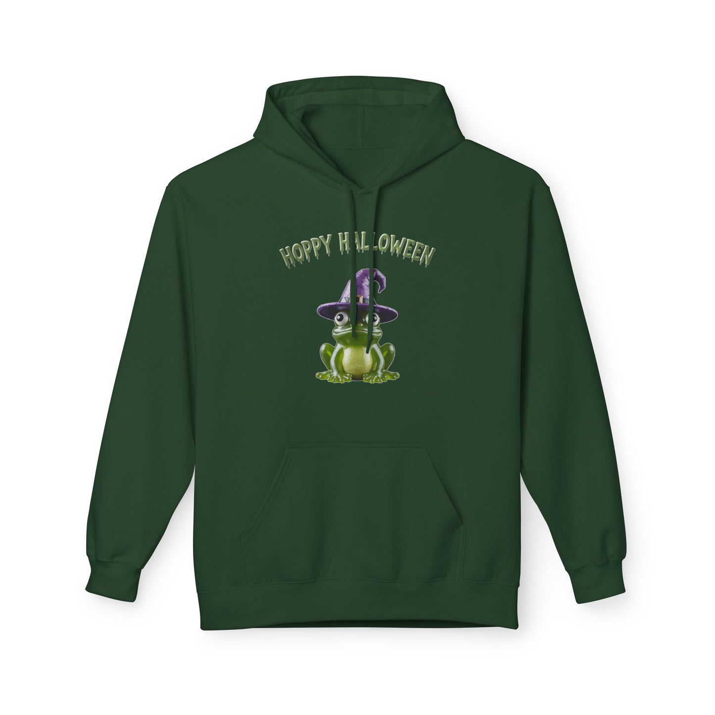 Hoppy Halloween Frog Hoodie, Cozy Unisex Fleece, Perfect for Fall Celebrations, Fun October Apparel, Hoppy Halloween Gift