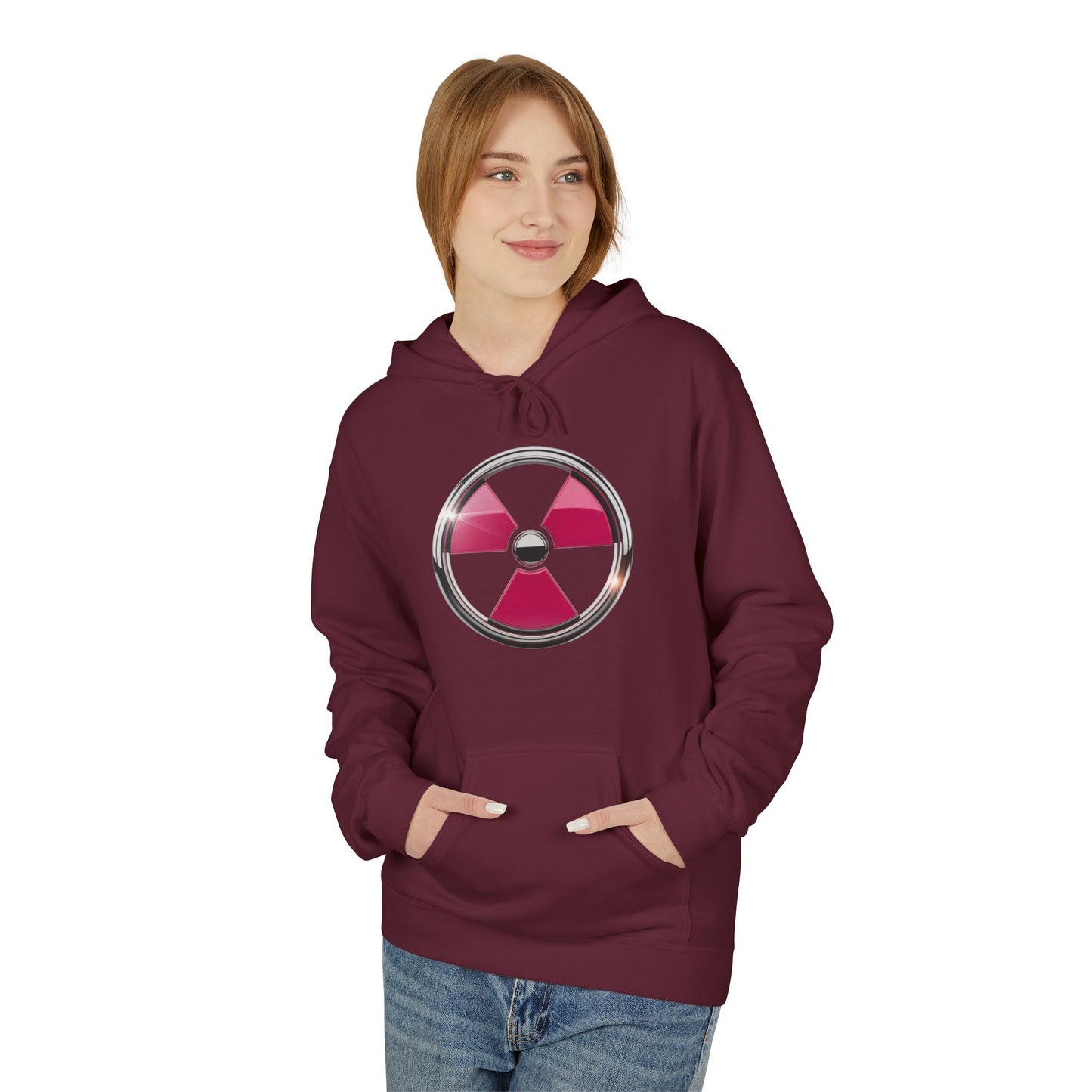 Radiation Warning Hoodie, Unisex Fleece Pullover, Gamers Apparel, Gift for Science Lovers, Eco-Friendly Fashion, Comfortable Streetwear