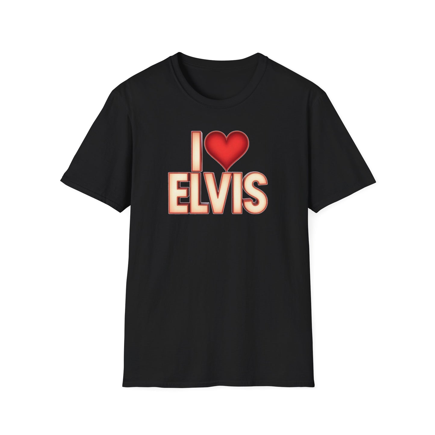 I Love Elvis Unisex T-Shirt - Retro Music Lover Tee, Gifts for Elvis Fans, Vintage Style Shirt, Rock and Roll Apparel