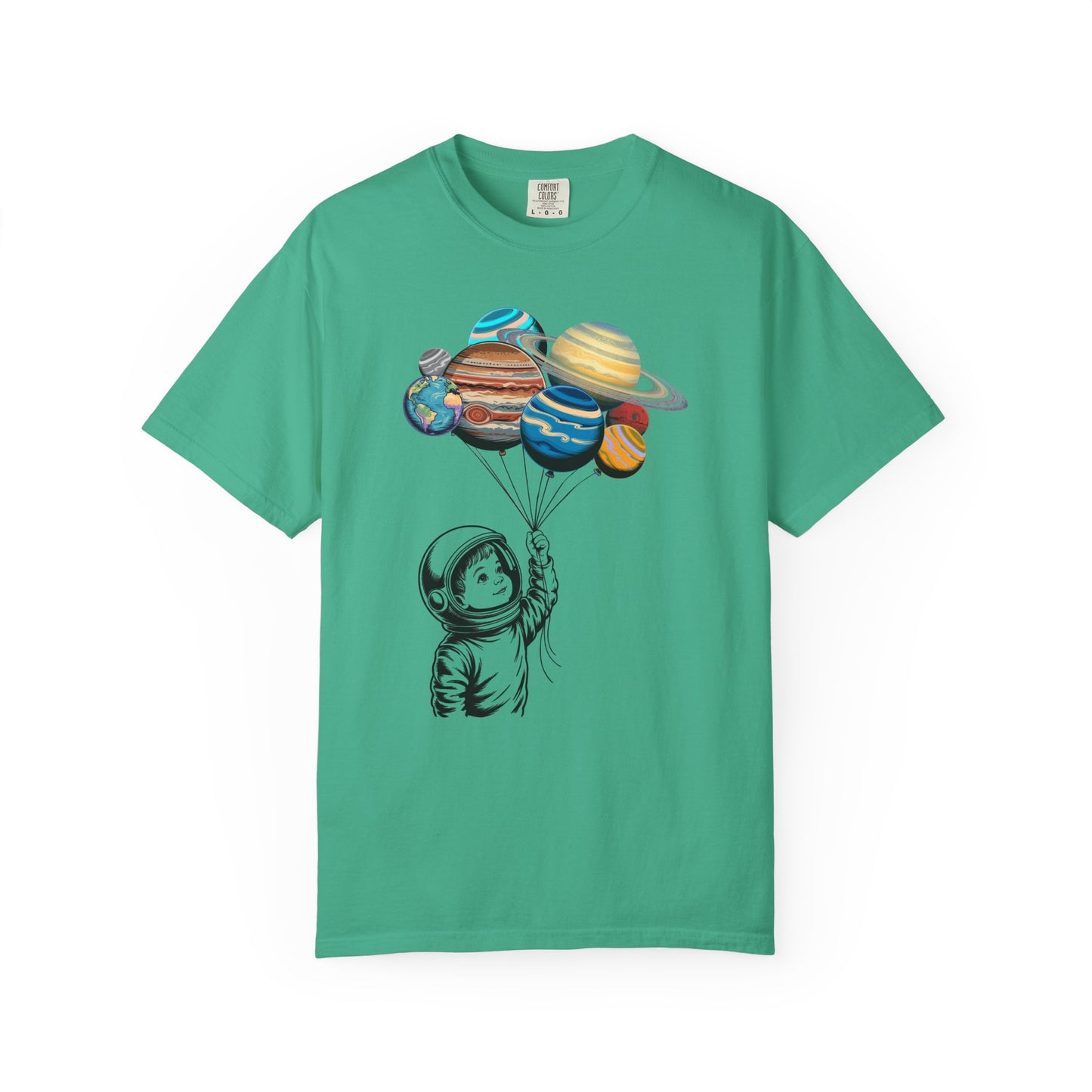 Space Balloon Unisex T-shirt, Astronaut Tee, Gift for Space Lovers, Fun Casual Style, Planetary Design, Space-Themed Apparel