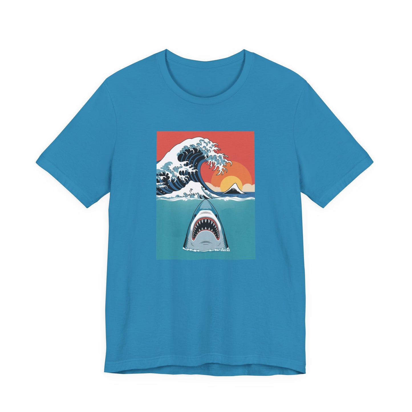 Japanese Wave Design with Shark T-Shirt