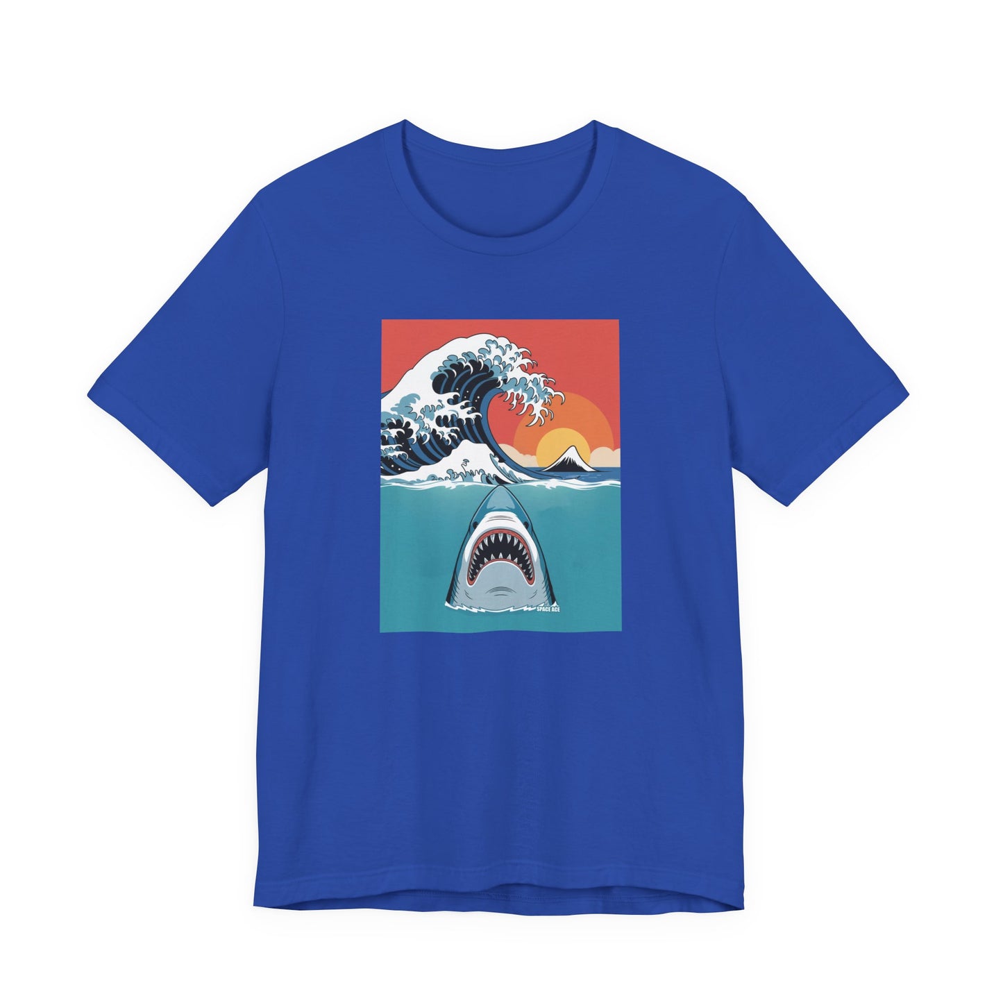 Japanese Wave Design with Shark T-Shirt