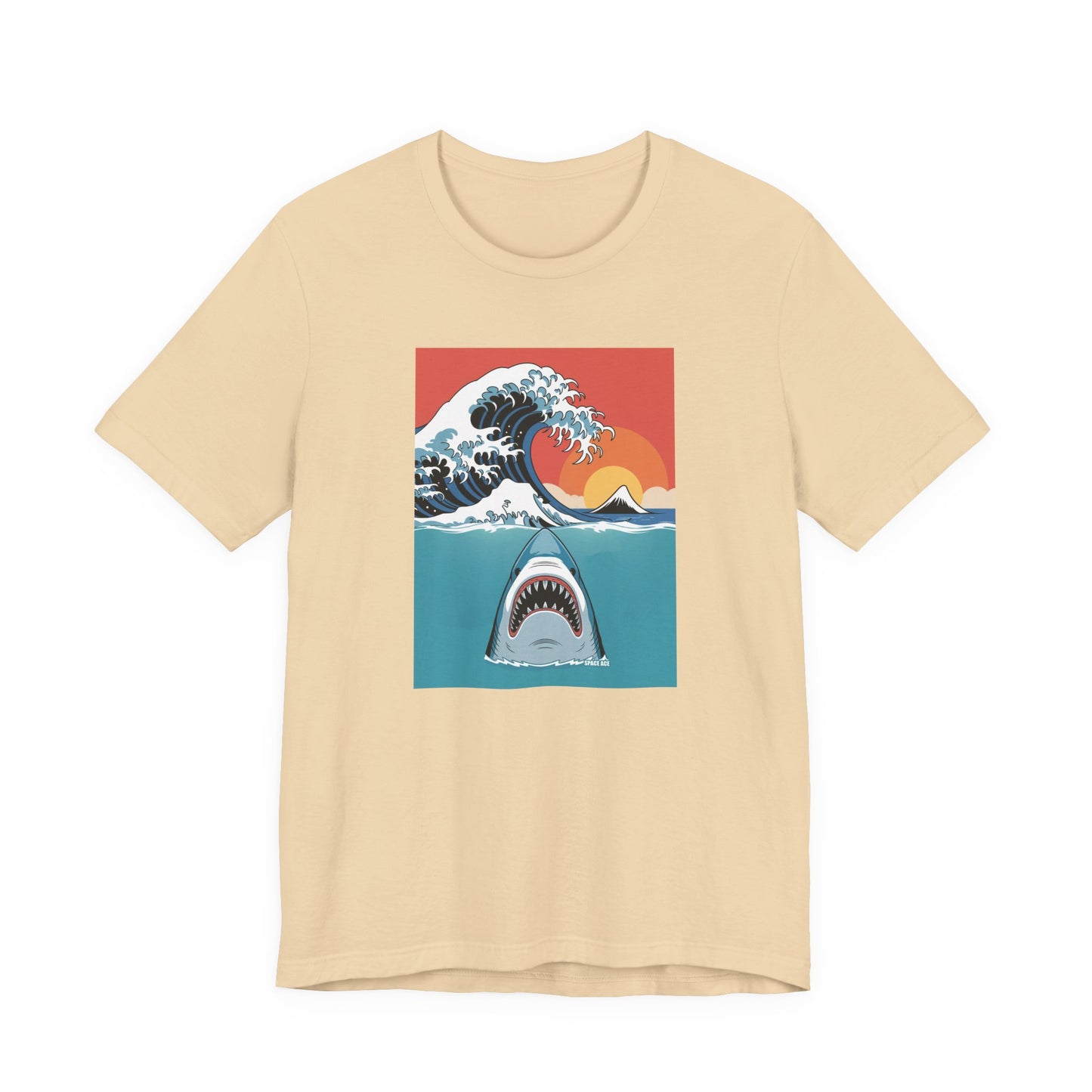 Japanese Wave Design with Shark T-Shirt