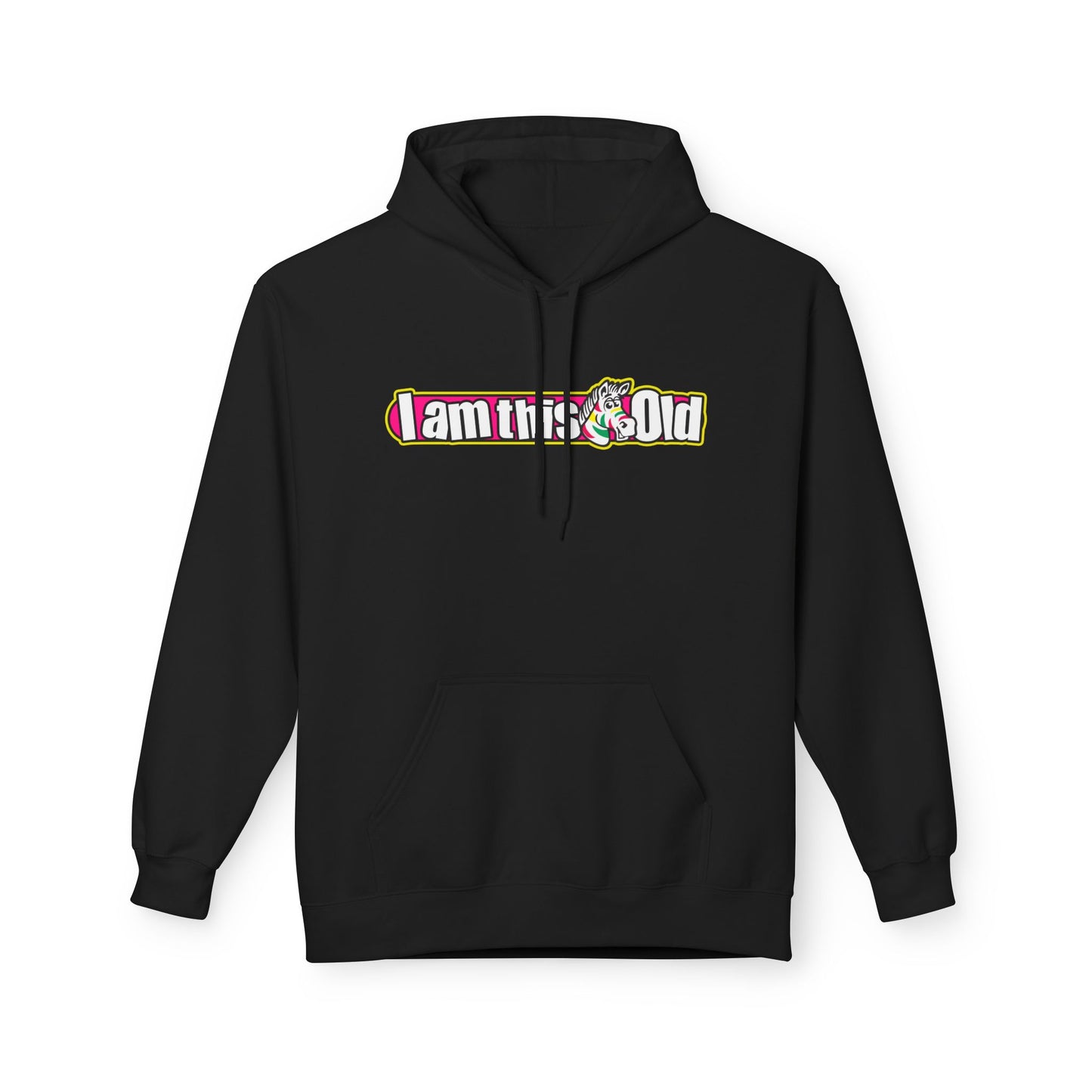 I am This Old Fruit Stripes Hoodie, Unisex Fleece Gift for Friends, Celebrate Aging, Comfy Casual Wear, Perfect for Parties, Humor Apparel