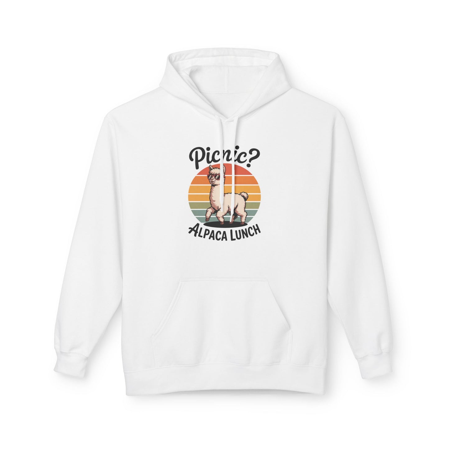 Picnic Alpaca Lunch Hoodie, Funny Animal Sweatshirt, Birthday Gift, Cozy Fleece Hoodie, Alpaca Apparel, Pet Lover Gift
