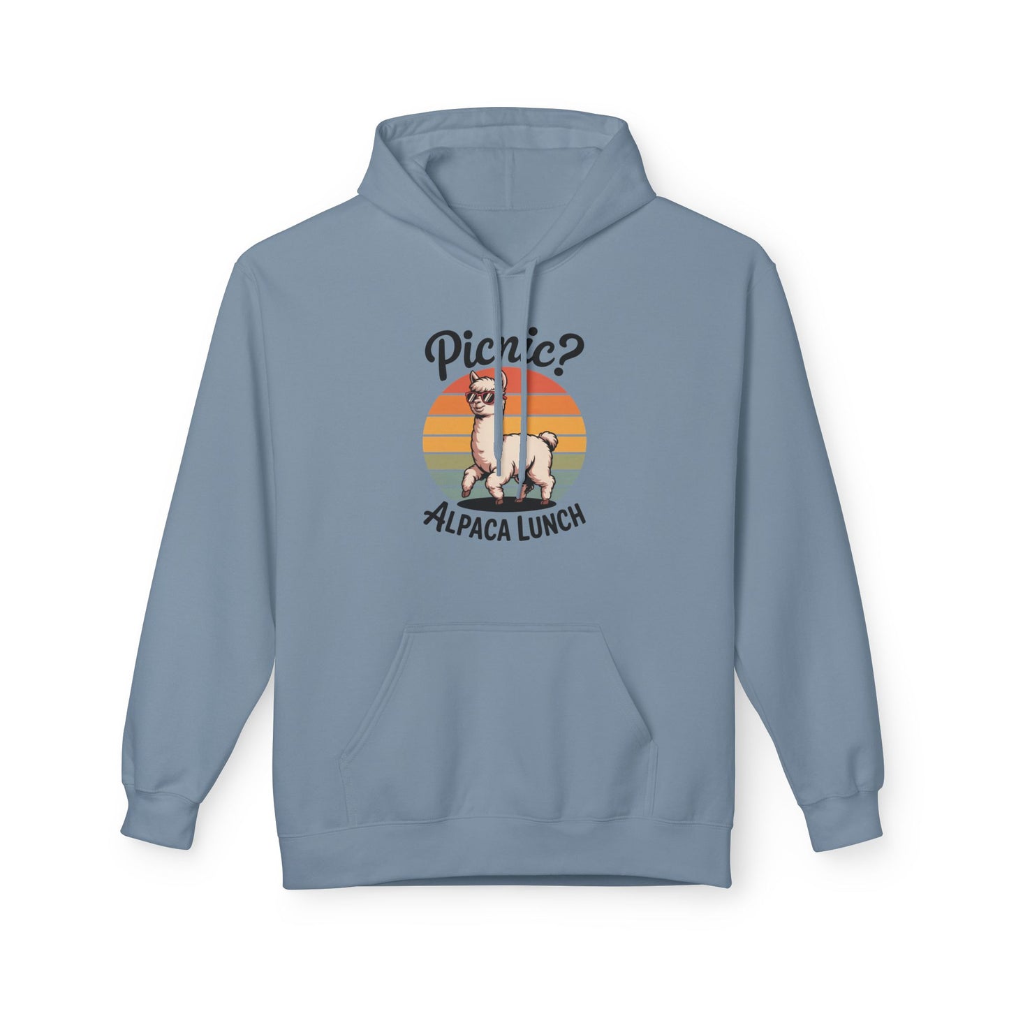 Picnic Alpaca Lunch Hoodie, Funny Animal Sweatshirt, Birthday Gift, Cozy Fleece Hoodie, Alpaca Apparel, Pet Lover Gift