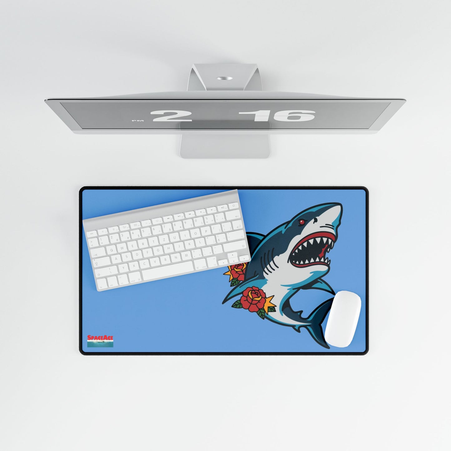 Shark & Roses Desk Mat Gaming Mouse Pad