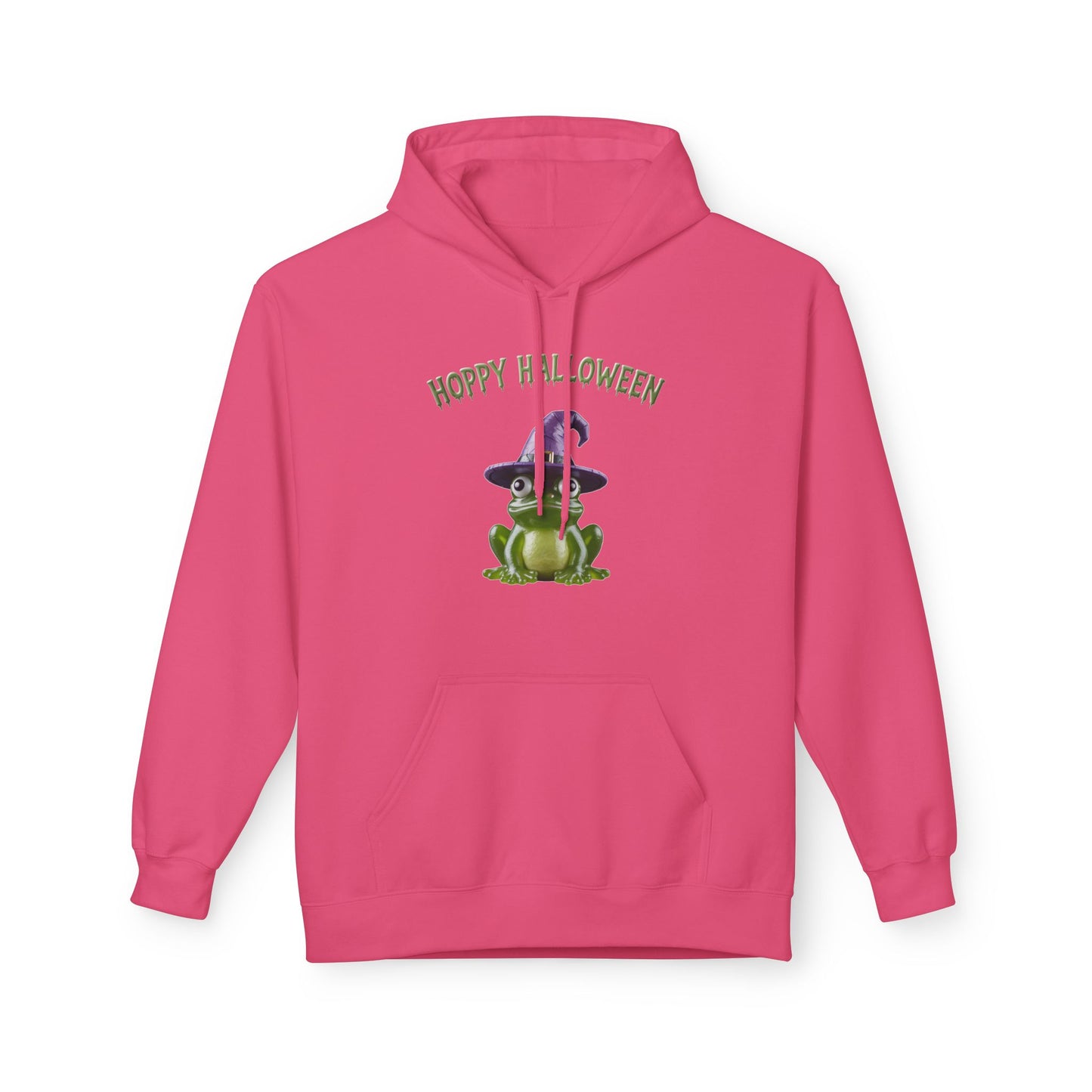 Hoppy Halloween Frog Hoodie, Cozy Unisex Fleece, Perfect for Fall Celebrations, Fun October Apparel, Hoppy Halloween Gift