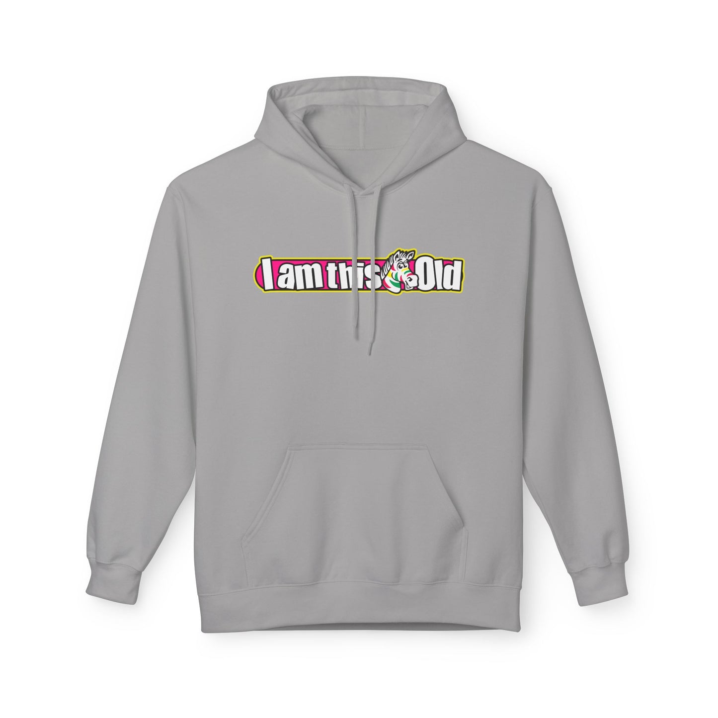 I am This Old Fruit Stripes Hoodie, Unisex Fleece Gift for Friends, Celebrate Aging, Comfy Casual Wear, Perfect for Parties, Humor Apparel