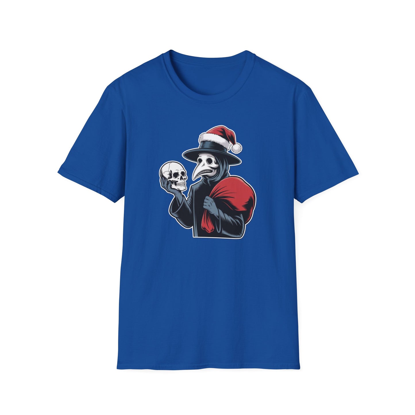 Plague Doctor Santa T-Shirt, Halloween Costume, Christmas Gift, Unisex Graphic Tee, Holiday Apparel, Fun Party Top