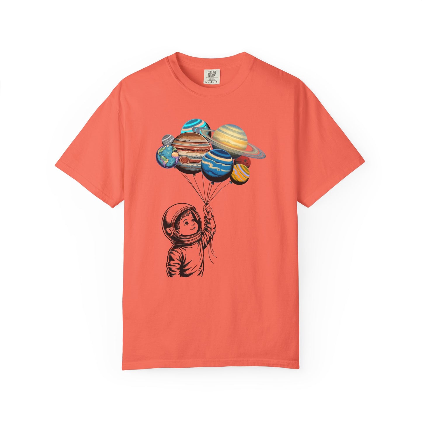 Space Balloon Unisex T-shirt, Astronaut Tee, Gift for Space Lovers, Fun Casual Style, Planetary Design, Space-Themed Apparel
