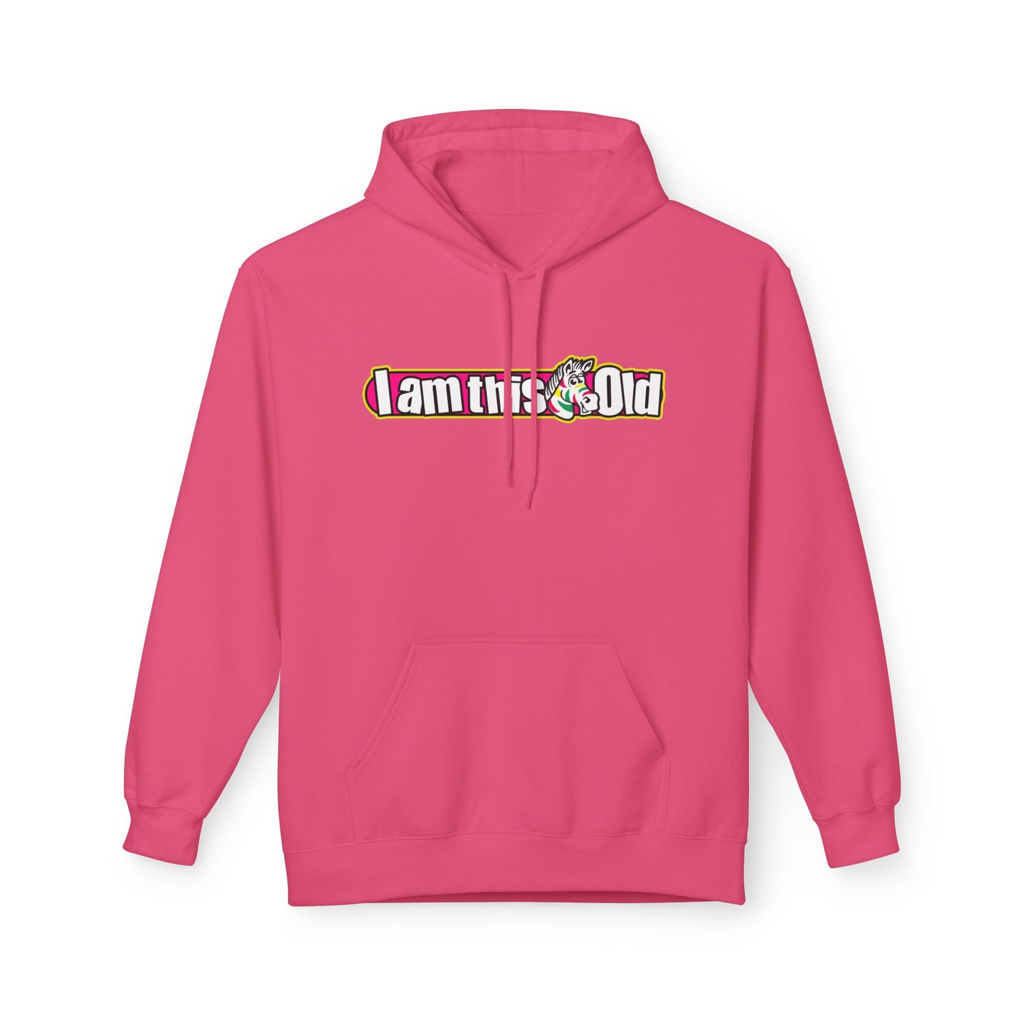 I am This Old Fruit Stripes Hoodie, Unisex Fleece Gift for Friends, Celebrate Aging, Comfy Casual Wear, Perfect for Parties, Humor Apparel