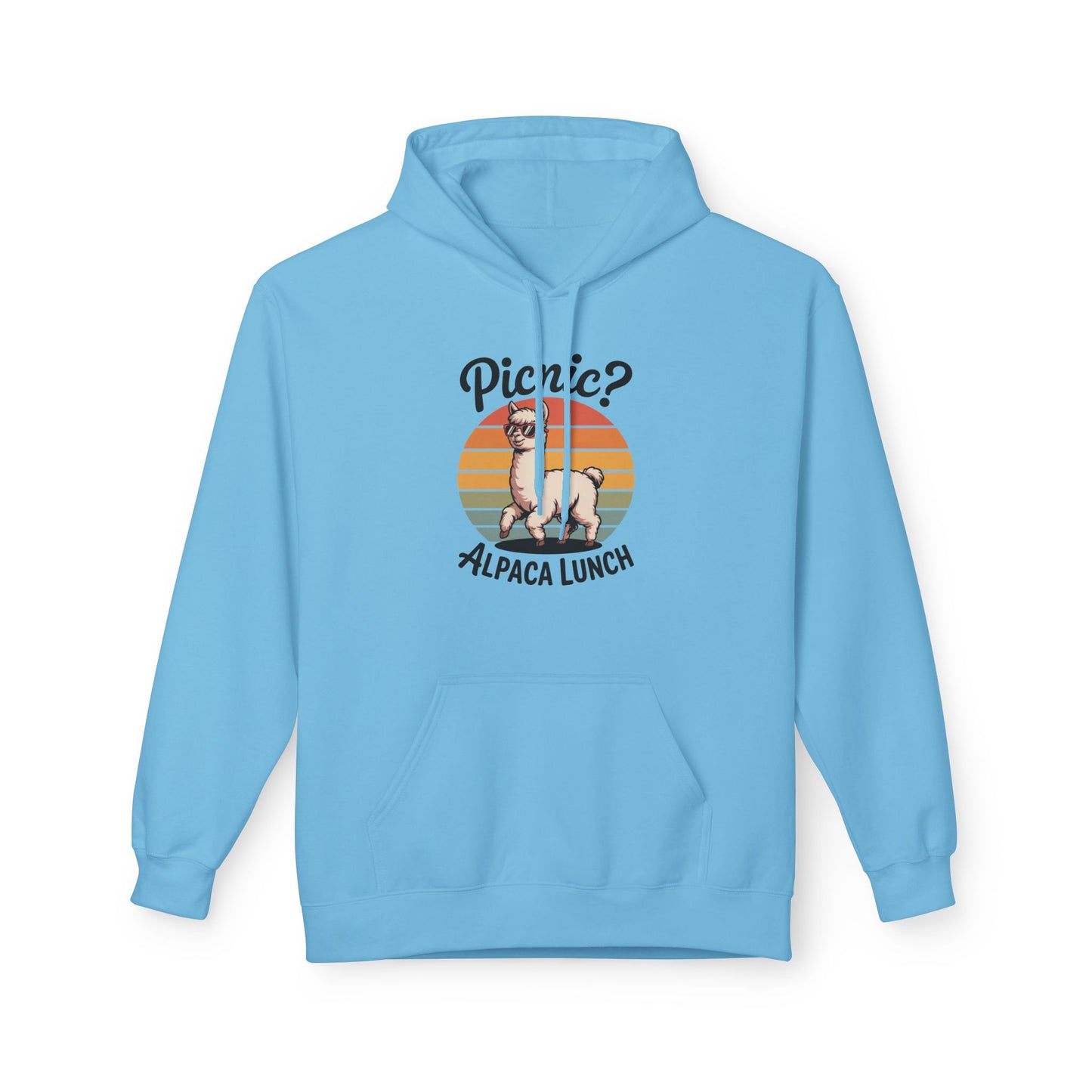 Picnic Alpaca Lunch Hoodie, Funny Animal Sweatshirt, Birthday Gift, Cozy Fleece Hoodie, Alpaca Apparel, Pet Lover Gift