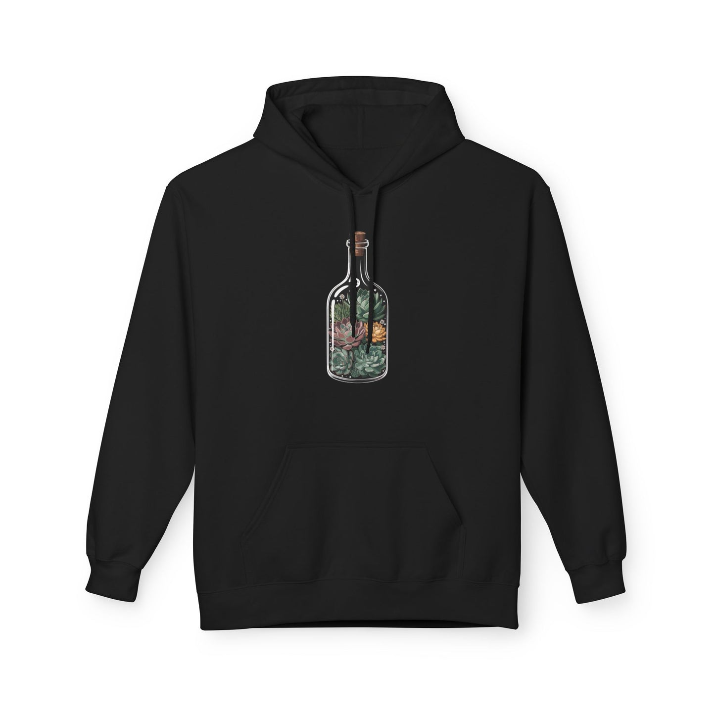 Succulent Bottle Hoodie, Cozy Gift for Outdoorsy Friends, Travel, Adventure, Casual Wear, Eco-Friendly Style