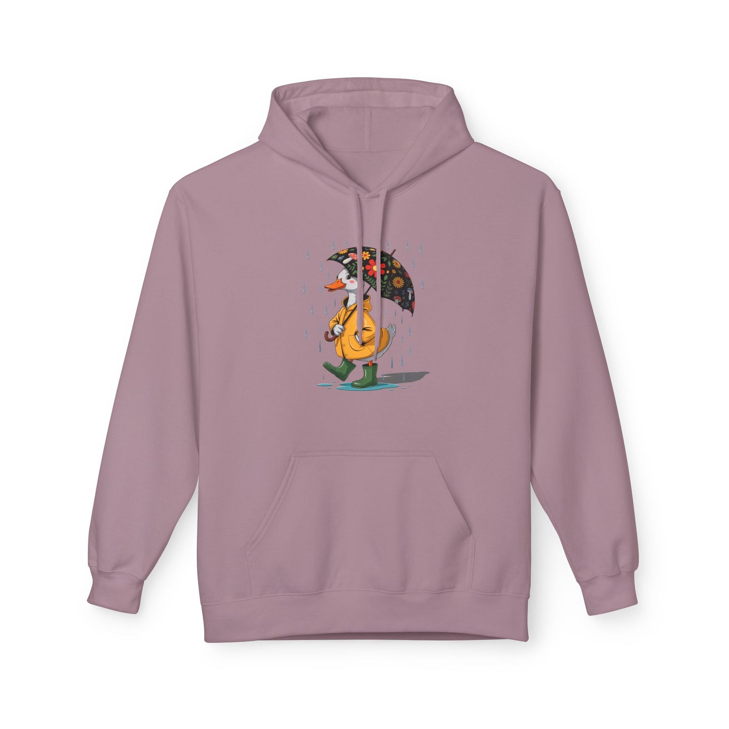 Silly Goose Rainy Day Hoodie - Unisex Softstyle Fleece, Cozy Gift for Music Lovers, Fun Umbrella Design, Perfect for Fall