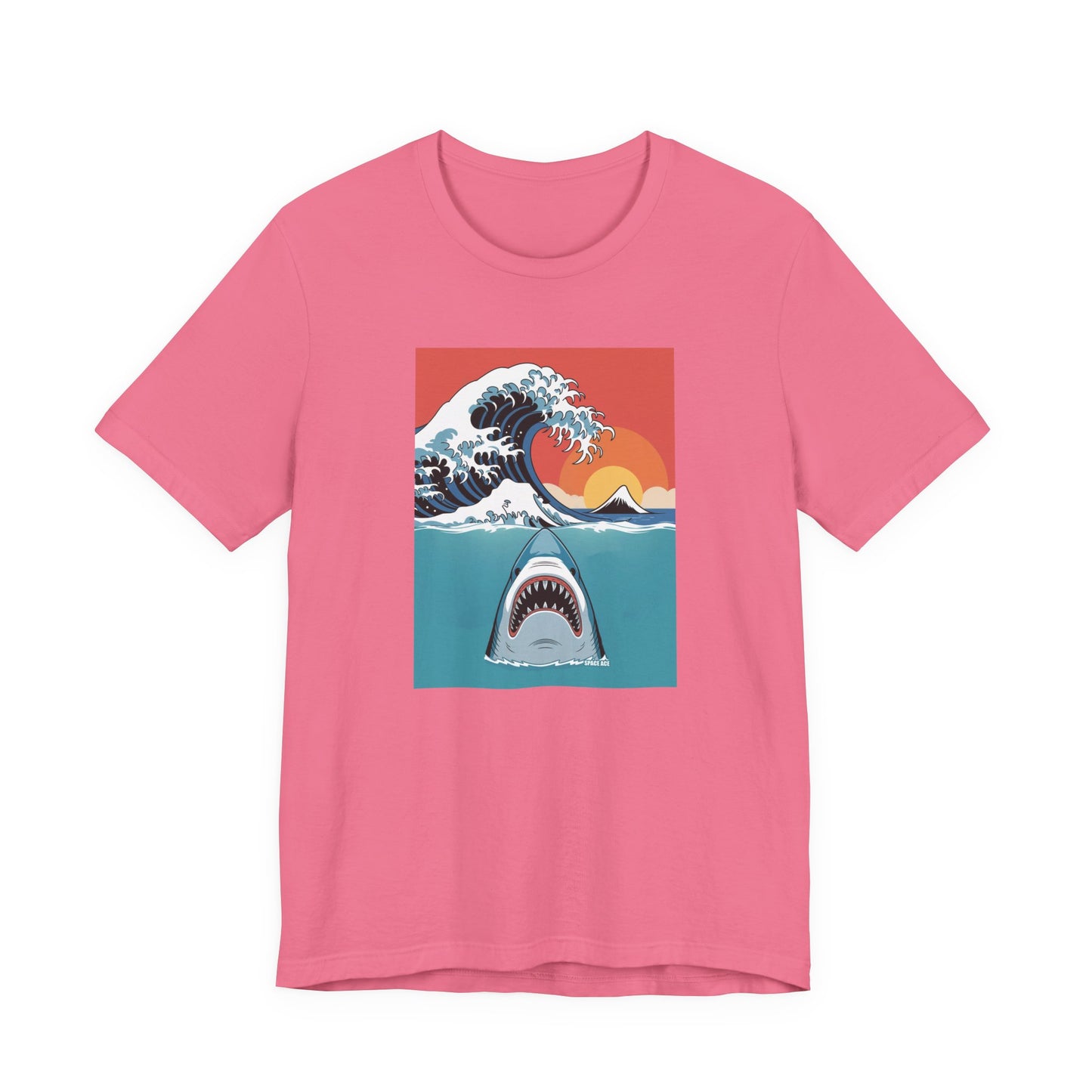 Japanese Wave Design with Shark T-Shirt