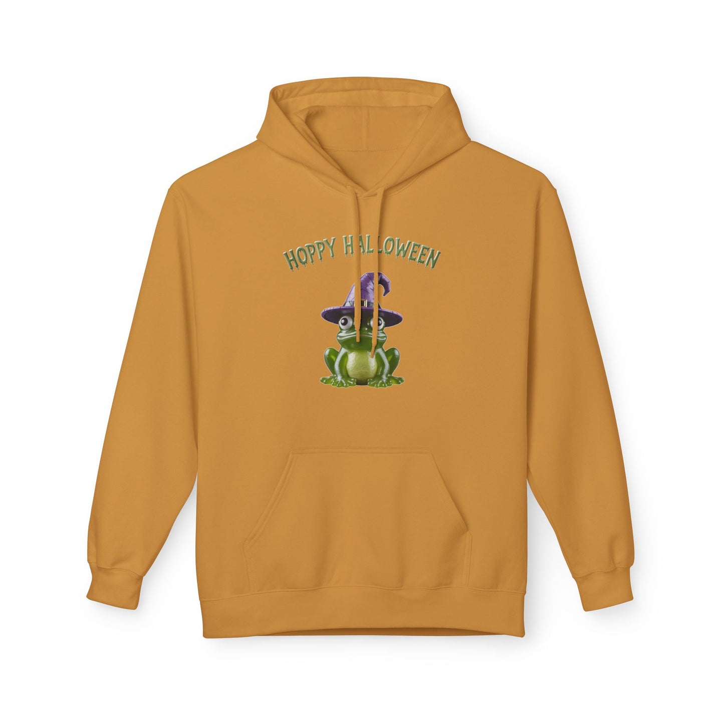 Hoppy Halloween Frog Hoodie, Cozy Unisex Fleece, Perfect for Fall Celebrations, Fun October Apparel, Hoppy Halloween Gift