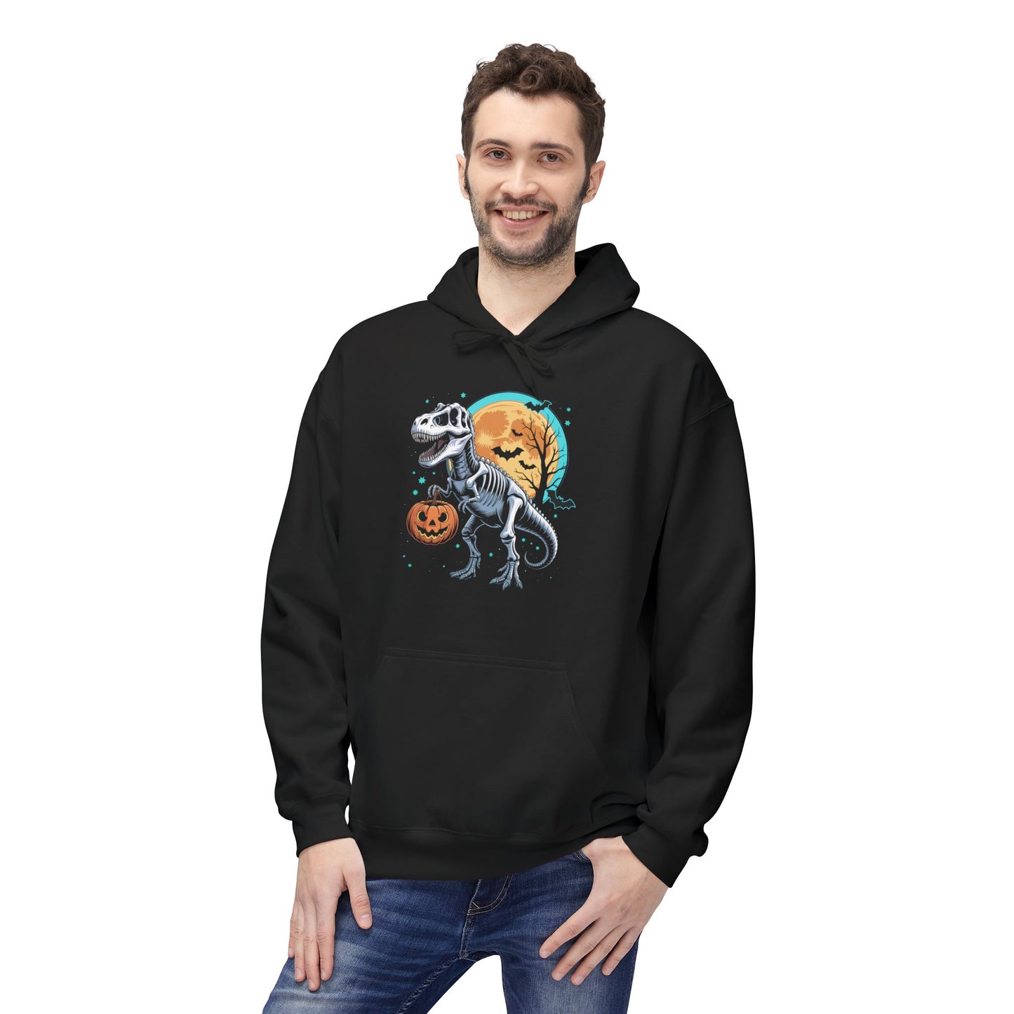 Halloween Dinosaur Hoodie, Spooky Hoodie, Unisex Graphic Hoodie, Trick-or-Treat T-Shirt