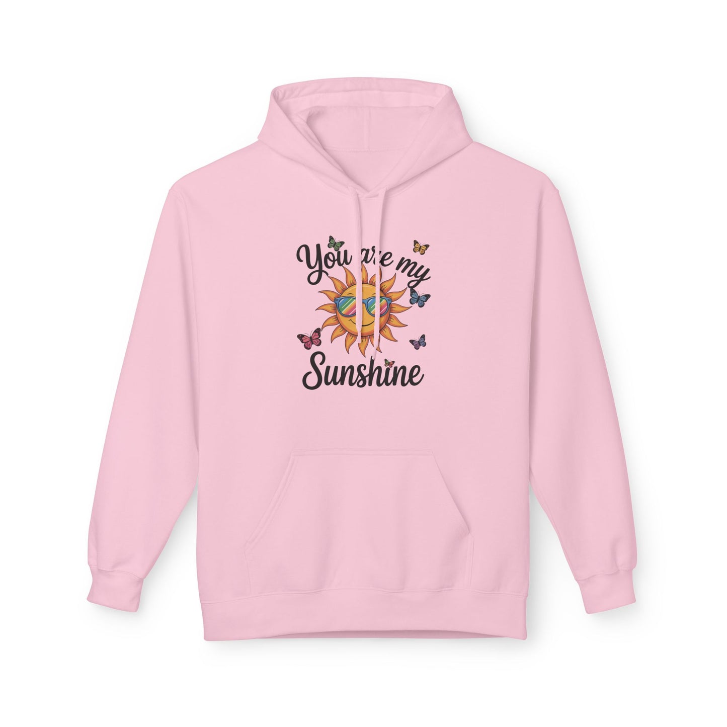 You Are My Sunshine Hoodie, Cozy Sweatshirt Gift, Unisex Fleece Hoodie, Butterfly Print Apparel, Inspirational Comfort Wear