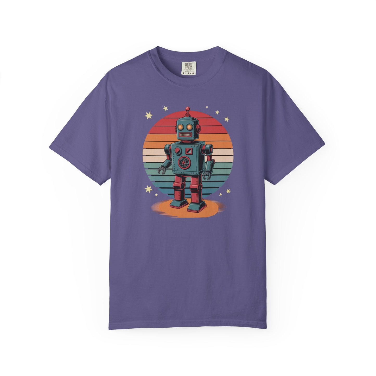 Retro Robot T-Shirt Vintage Sunset Robot Graphic Tee