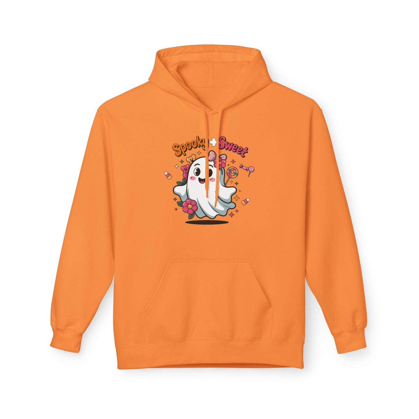 Spooky Sweet Ghost Hoodie - Perfect for Halloween, Unisex Fleece, Cozy Gift, Fall Fashion, Cute Casual Wear