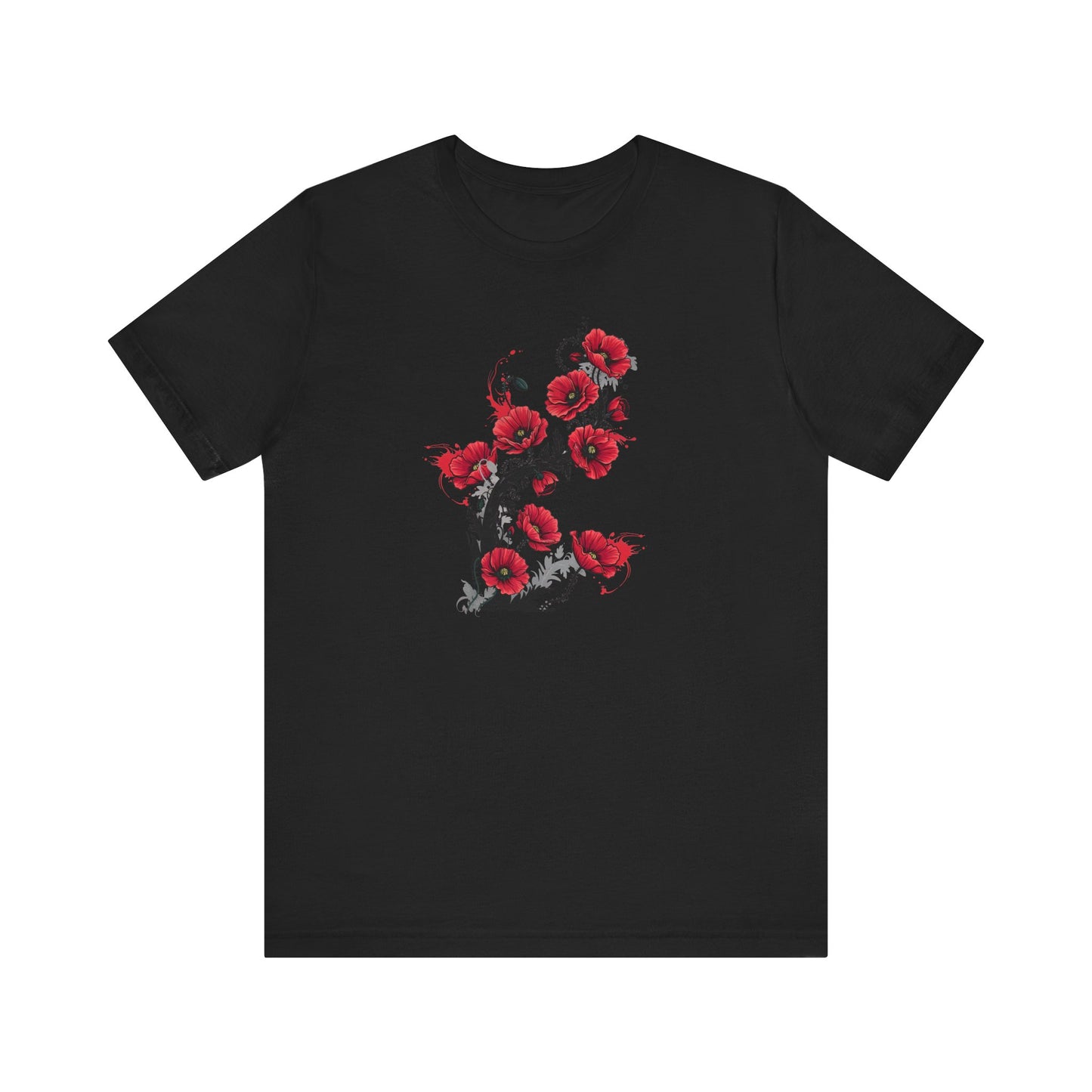Red Poppies Graphic Tee , Casual Wear, Gift for Plant Lovers, Birthday Gift, Festival Apparel