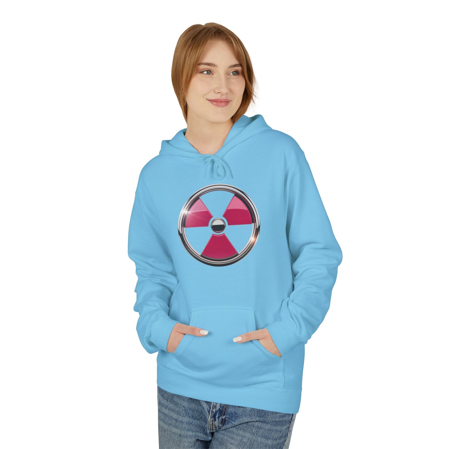 Radiation Warning Hoodie, Unisex Fleece Pullover, Gamers Apparel, Gift for Science Lovers, Eco-Friendly Fashion, Comfortable Streetwear