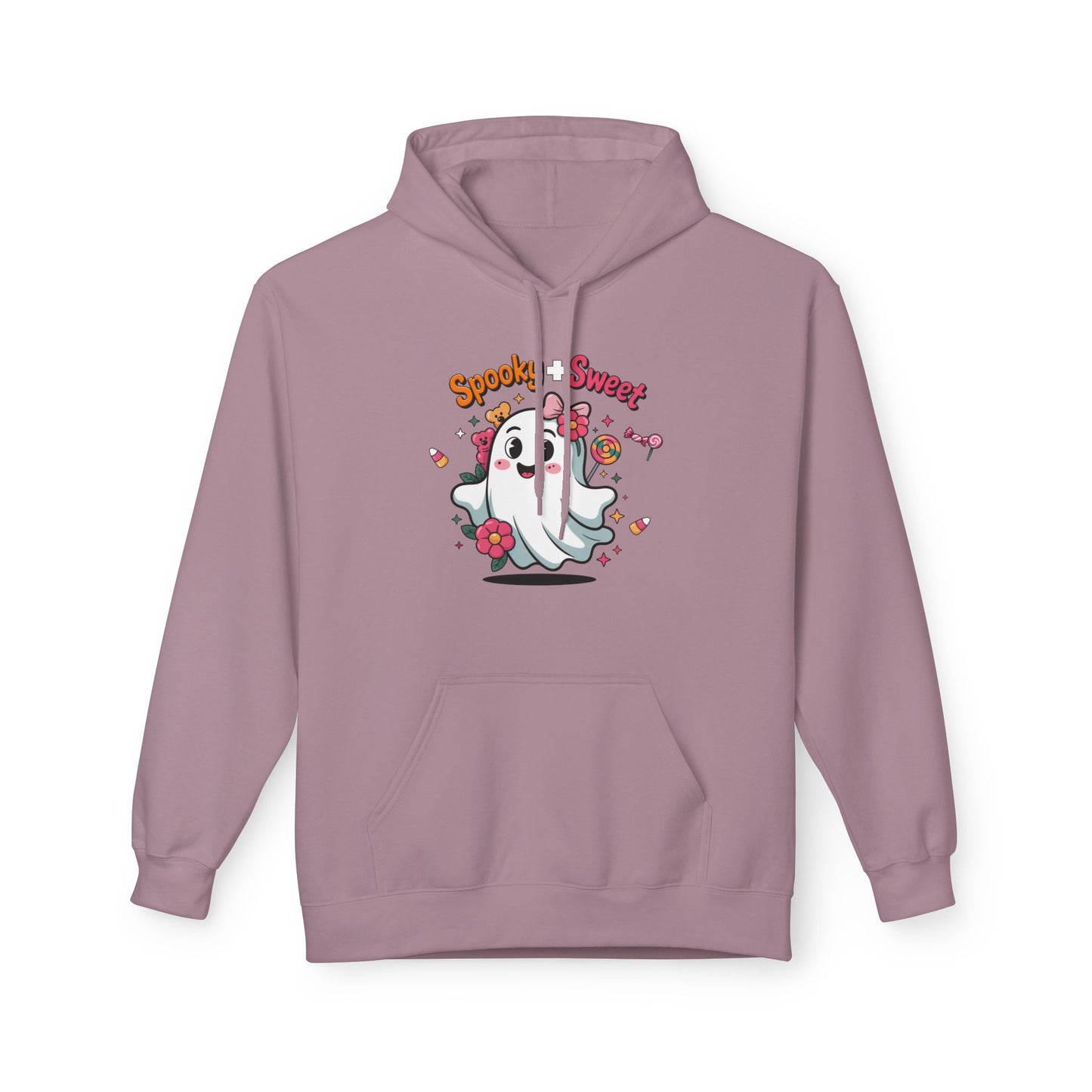 Spooky Sweet Ghost Hoodie - Perfect for Halloween, Unisex Fleece, Cozy Gift, Fall Fashion, Cute Casual Wear