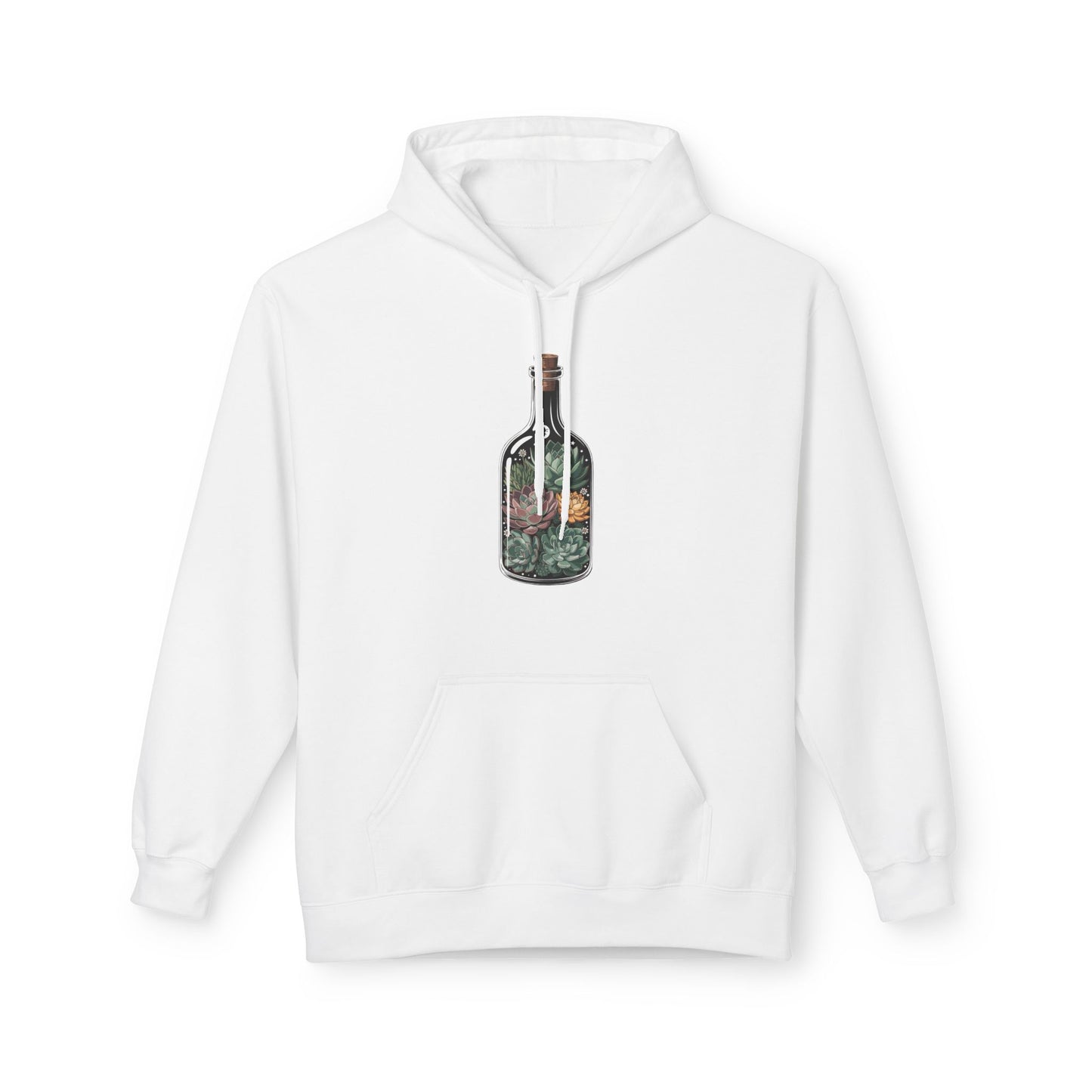 Succulent Bottle Hoodie, Cozy Gift for Outdoorsy Friends, Travel, Adventure, Casual Wear, Eco-Friendly Style