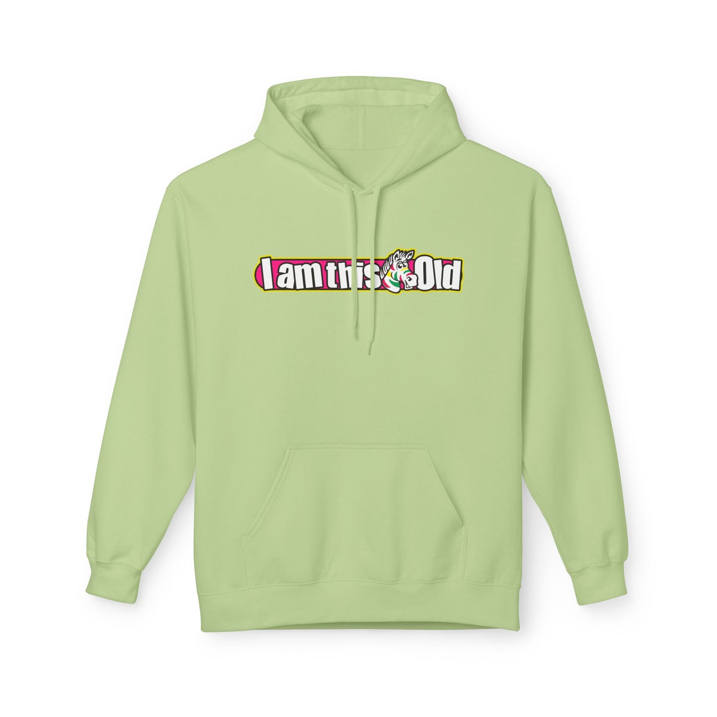 I am This Old Fruit Stripes Hoodie, Unisex Fleece Gift for Friends, Celebrate Aging, Comfy Casual Wear, Perfect for Parties, Humor Apparel