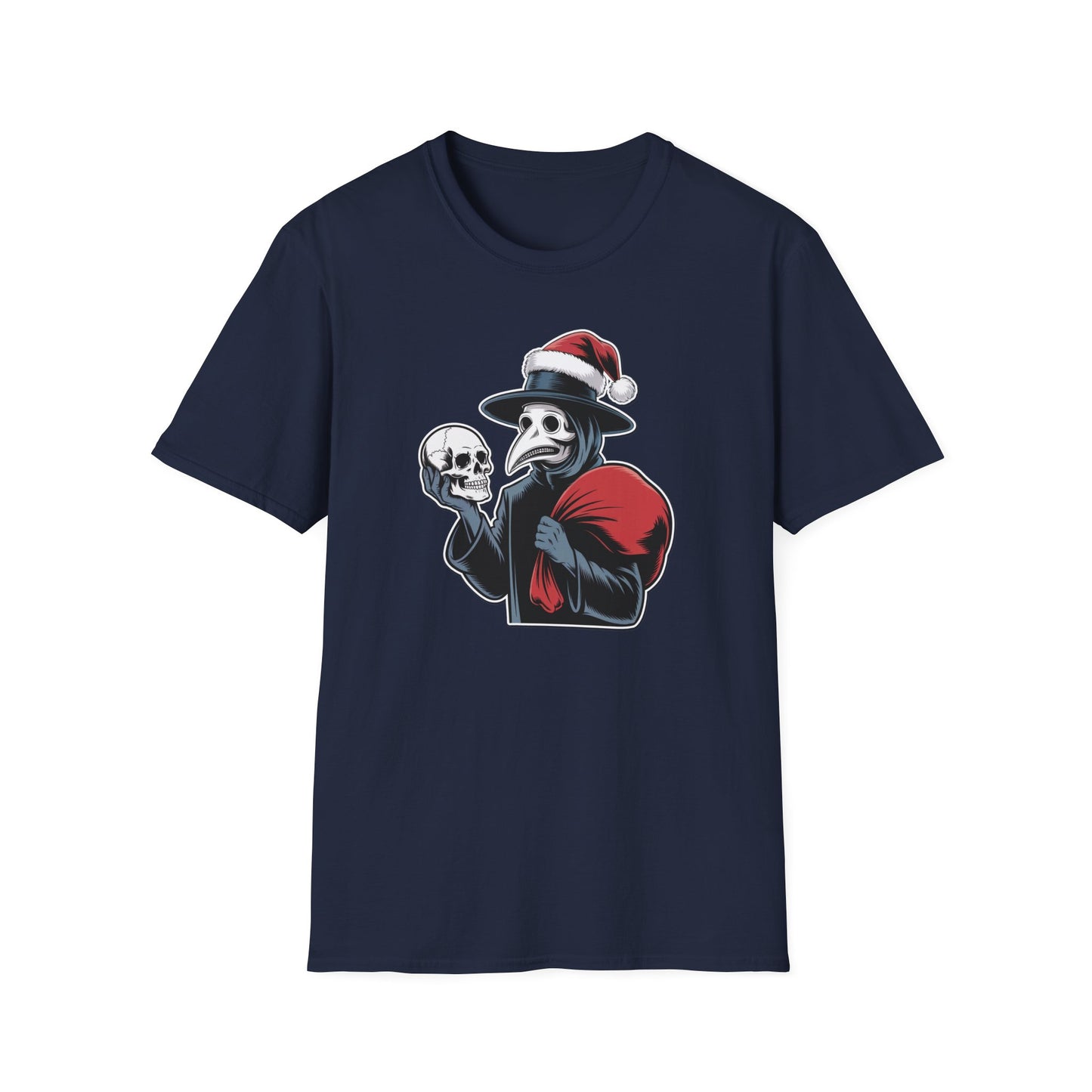 Plague Doctor Santa T-Shirt, Halloween Costume, Christmas Gift, Unisex Graphic Tee, Holiday Apparel, Fun Party Top