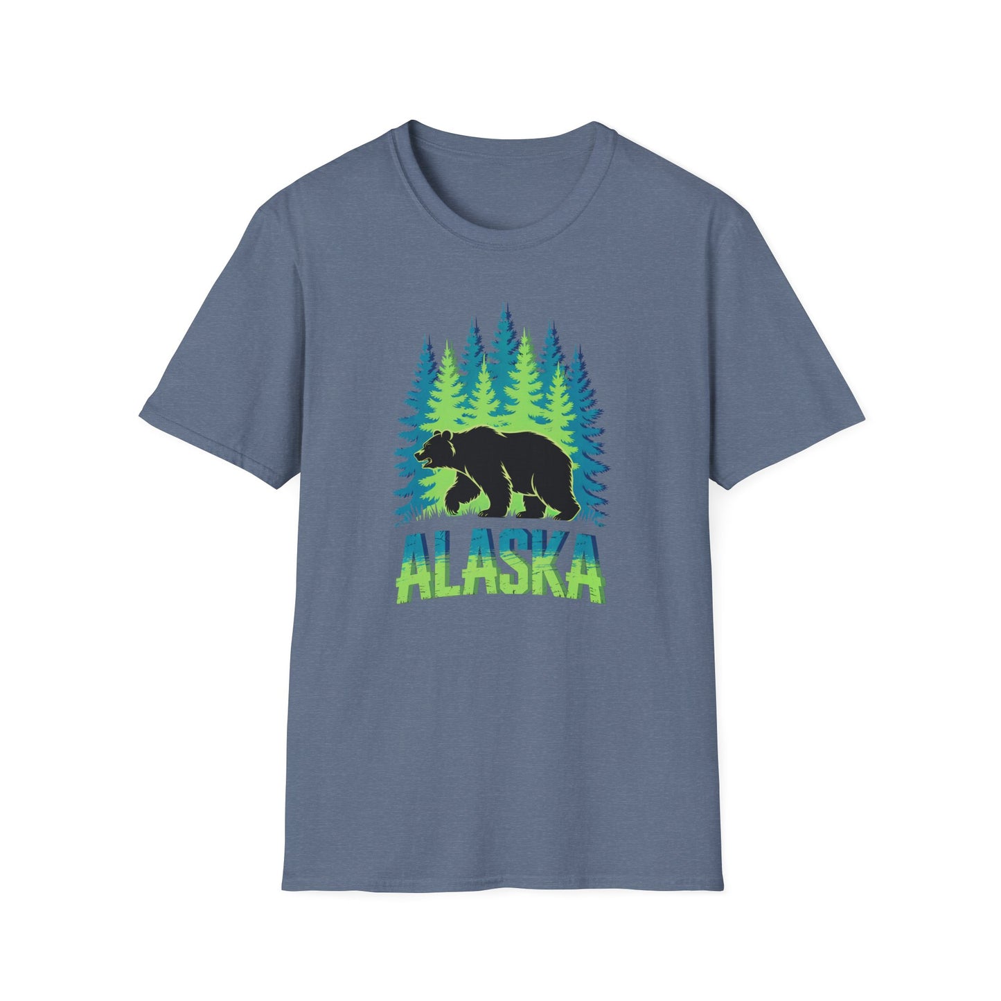 Alaska Bear T-Shirt, Nature Lover's Tee, Unisex Softstyle Shirt for Outdoor Adventures, Gift for Hikers, Wildlife Enthusiasts