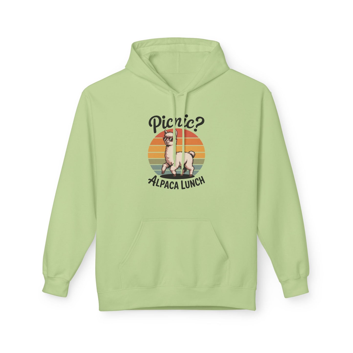 Picnic Alpaca Lunch Hoodie, Funny Animal Sweatshirt, Birthday Gift, Cozy Fleece Hoodie, Alpaca Apparel, Pet Lover Gift