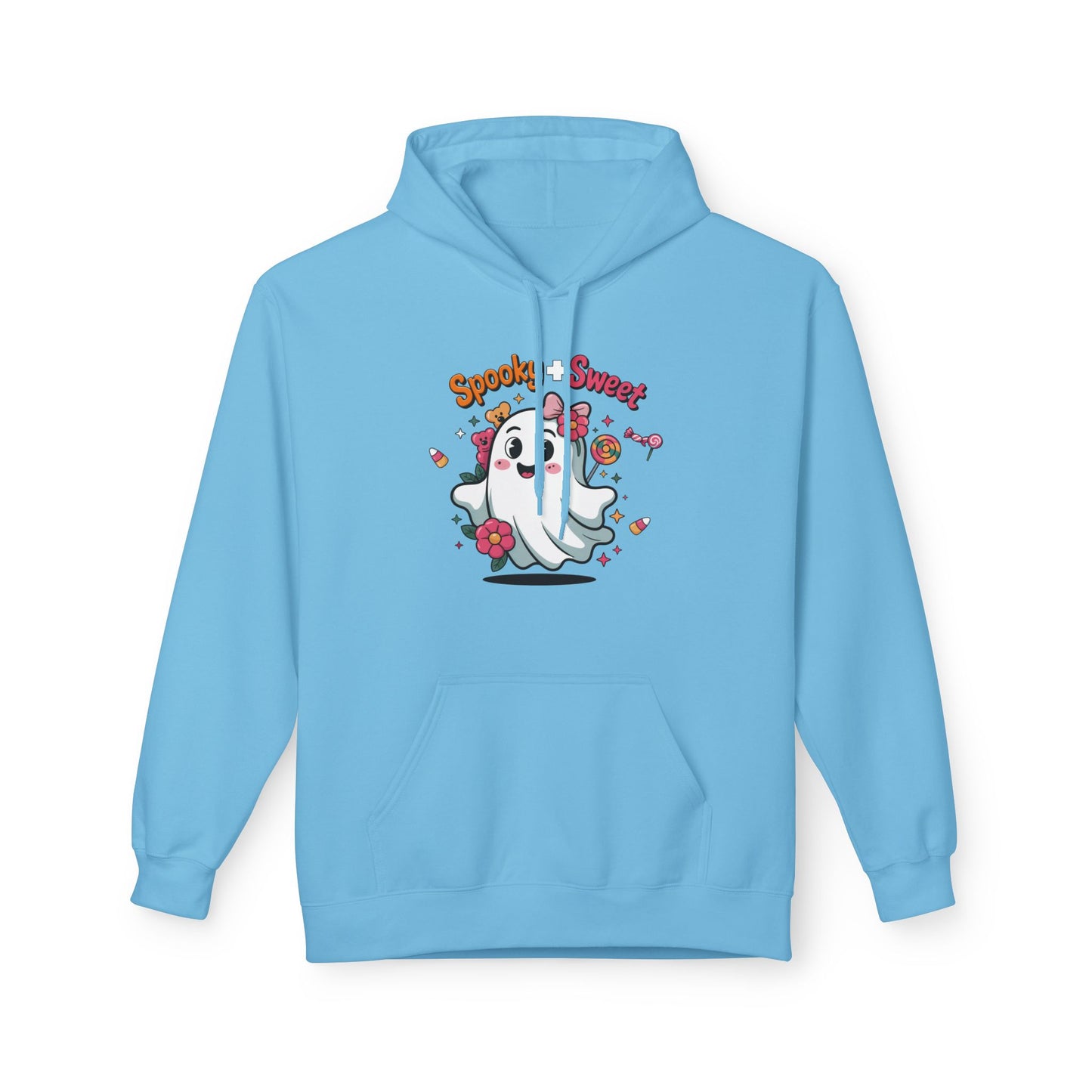 Spooky Sweet Ghost Hoodie - Perfect for Halloween, Unisex Fleece, Cozy Gift, Fall Fashion, Cute Casual Wear