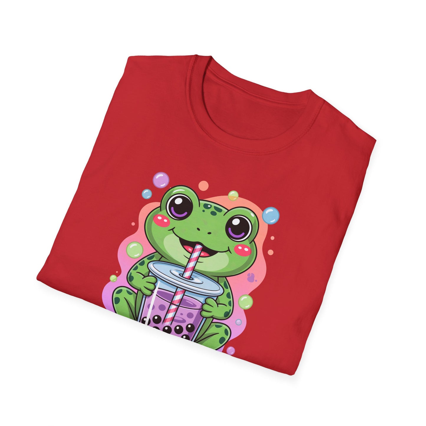 Frog Bubble Tea T-Shirt Cute Kawaii Frog Drinking Boba Tee