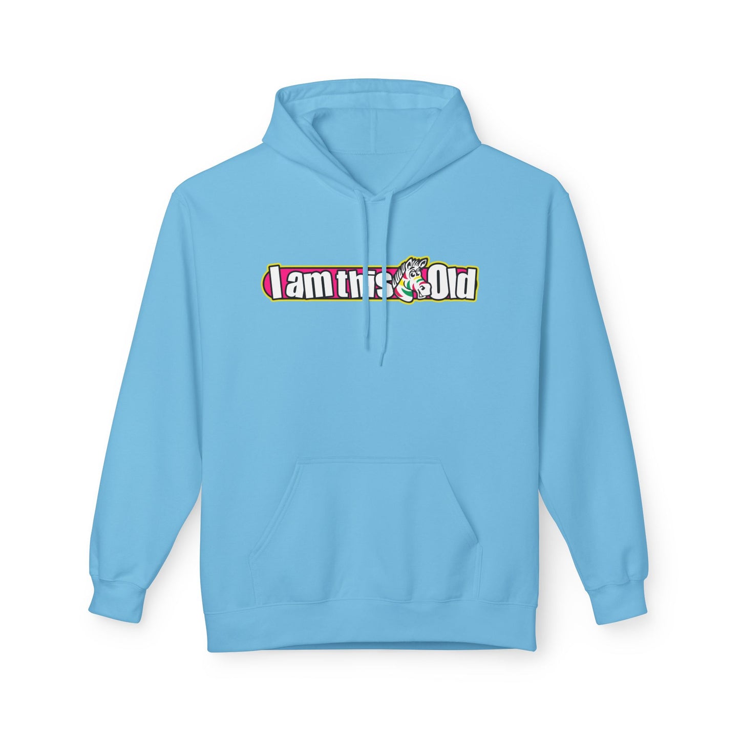 I am This Old Fruit Stripes Hoodie, Unisex Fleece Gift for Friends, Celebrate Aging, Comfy Casual Wear, Perfect for Parties, Humor Apparel