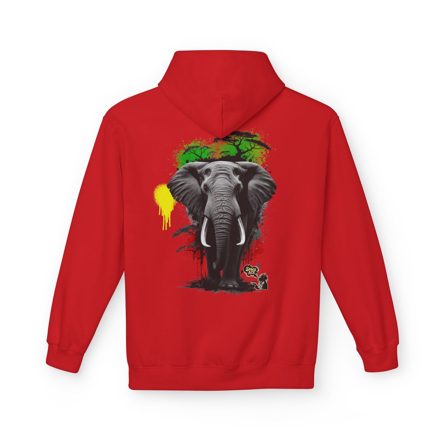 Elephant Paint Splash Hoodie — African Elephant Art Pullover