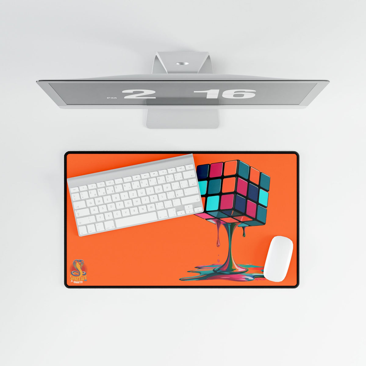 Melting Rubik Cube Desk Mat - Orange Gaming Desk Pad