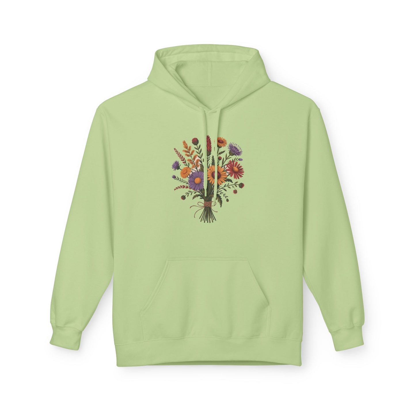 Floral Bouquet Fleece Hoodie, Comfortable Spring Hoodie, Cozy Unisex Sweatshirt, Gift for Her, Casual Wear, Nature Lover Apparel