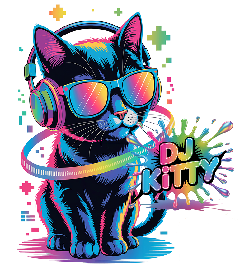DJ Kitty Beats T-Shirt Music Headphones Cat Beat Vibes