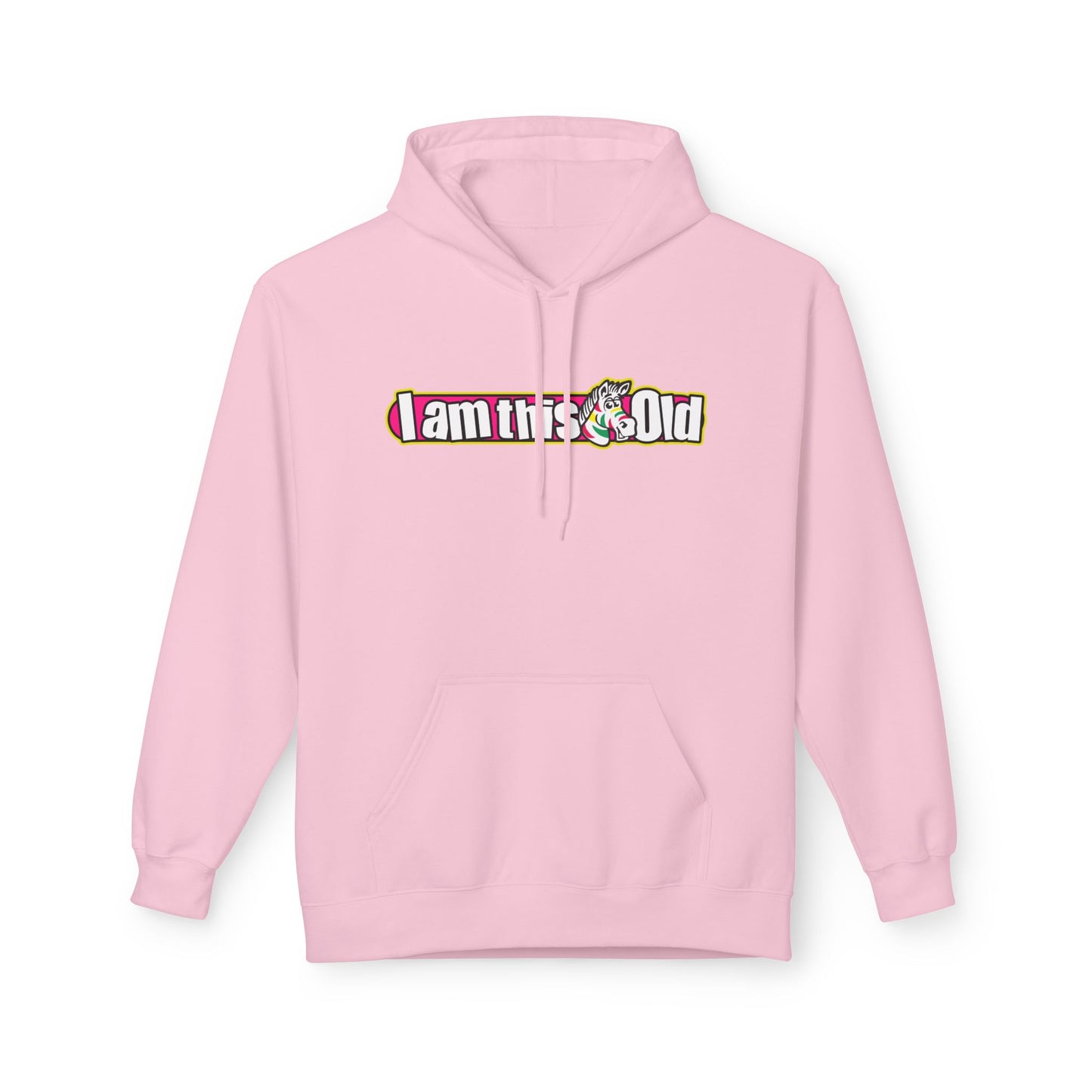I am This Old Fruit Stripes Hoodie, Unisex Fleece Gift for Friends, Celebrate Aging, Comfy Casual Wear, Perfect for Parties, Humor Apparel