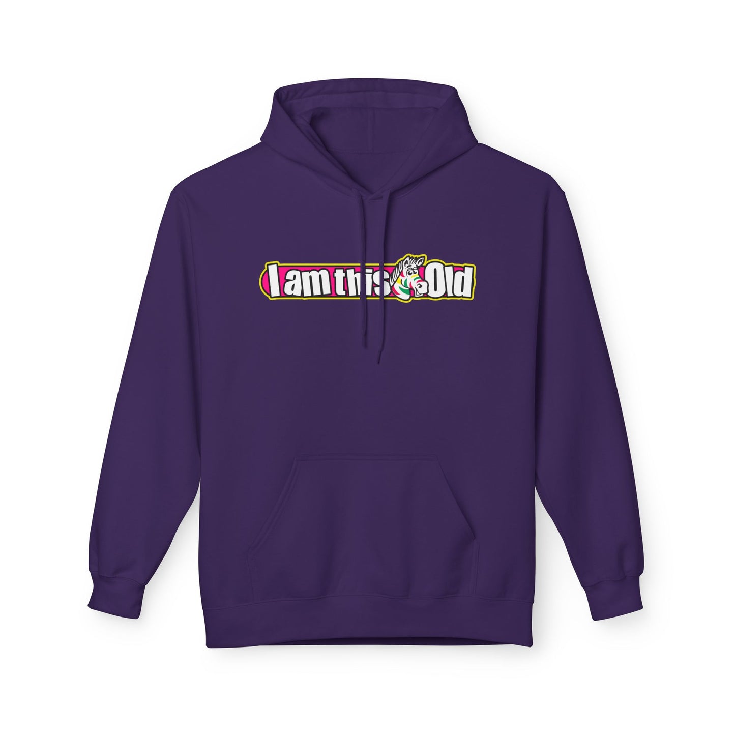I am This Old Fruit Stripes Hoodie, Unisex Fleece Gift for Friends, Celebrate Aging, Comfy Casual Wear, Perfect for Parties, Humor Apparel