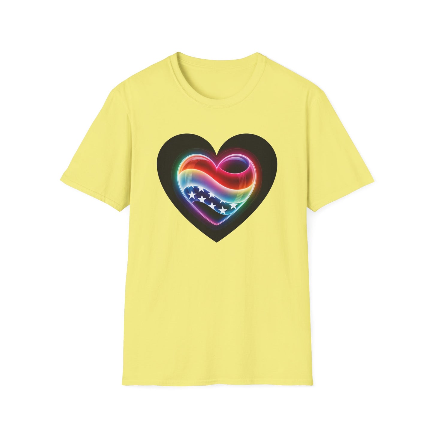 American Flag Heart Tee - Softstyle T-Shirt