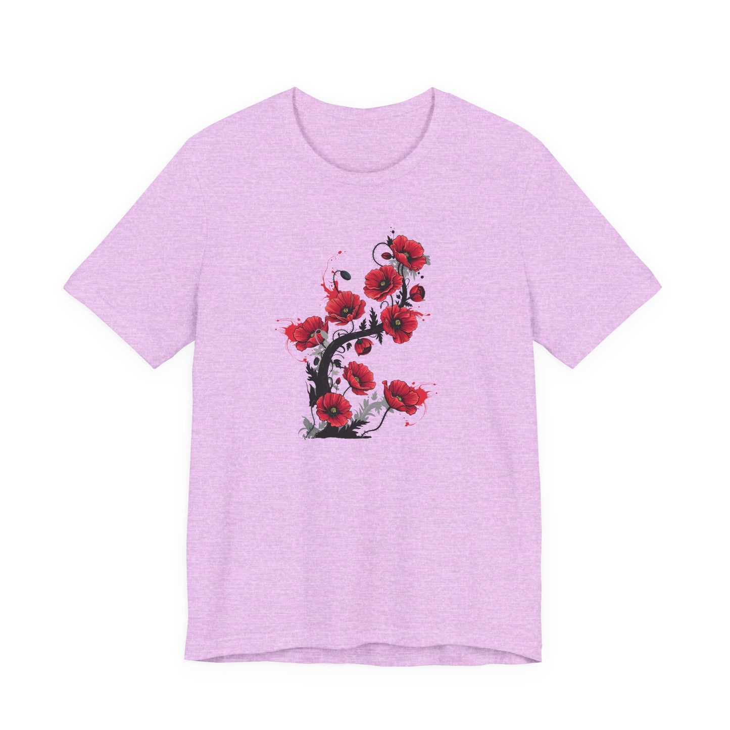 Red Poppies Graphic Tee , Casual Wear, Gift for Plant Lovers, Birthday Gift, Festival Apparel