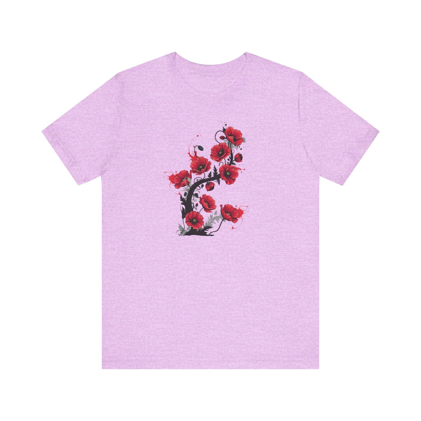 Red Poppies Graphic Tee , Casual Wear, Gift for Plant Lovers, Birthday Gift, Festival Apparel