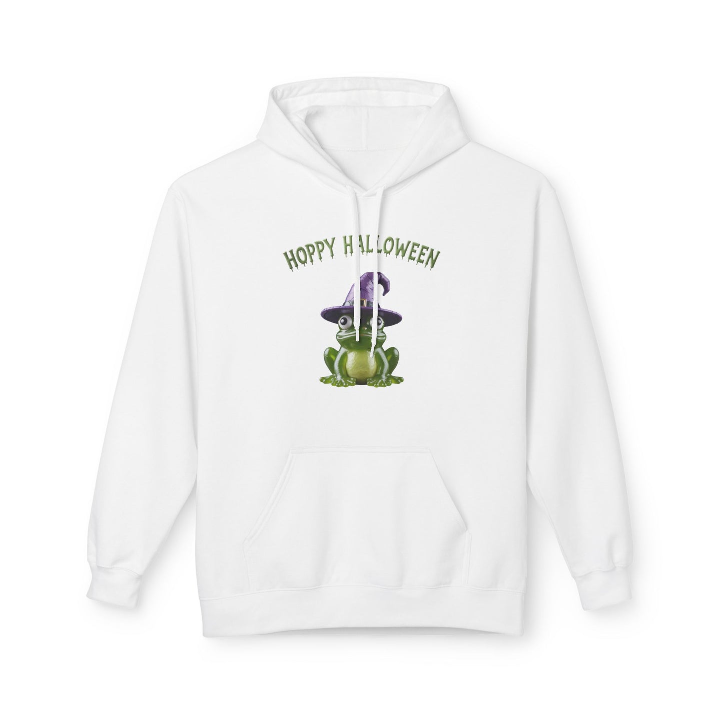 Hoppy Halloween Frog Hoodie, Cozy Unisex Fleece, Perfect for Fall Celebrations, Fun October Apparel, Hoppy Halloween Gift