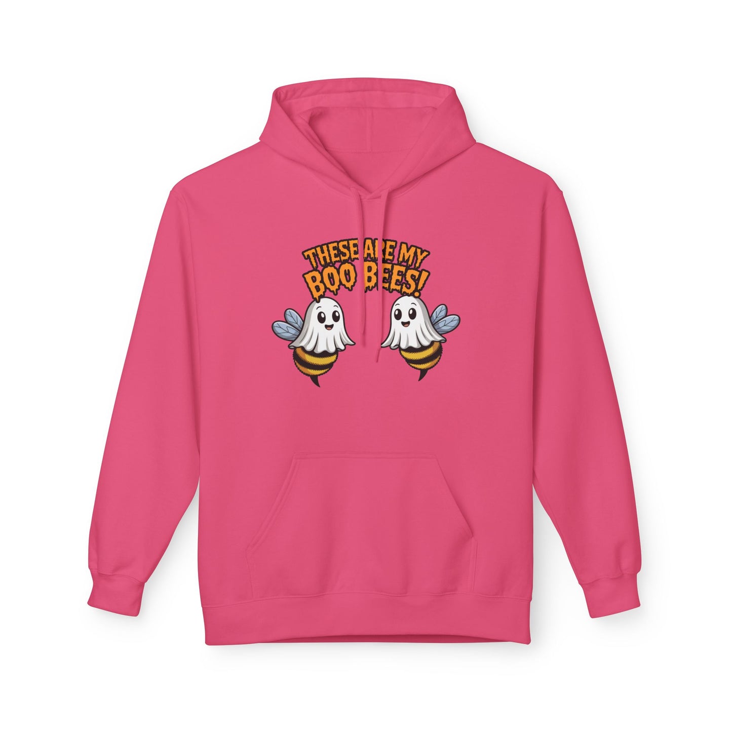 Halloween Ghosts Boo Bees Hoodie, Funny Halloween Sweatshirt, Unisex Fleece Hoodie, Cute Ghost Hoodie, Halloween Gift Idea