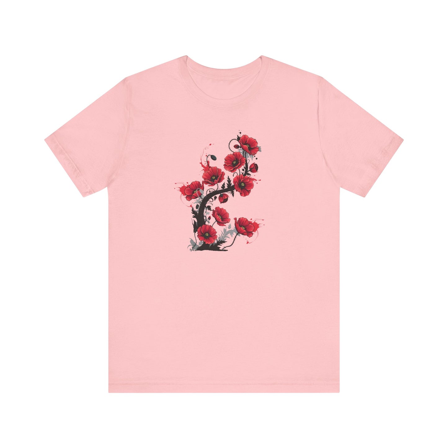 Red Poppies Graphic Tee , Casual Wear, Gift for Plant Lovers, Birthday Gift, Festival Apparel